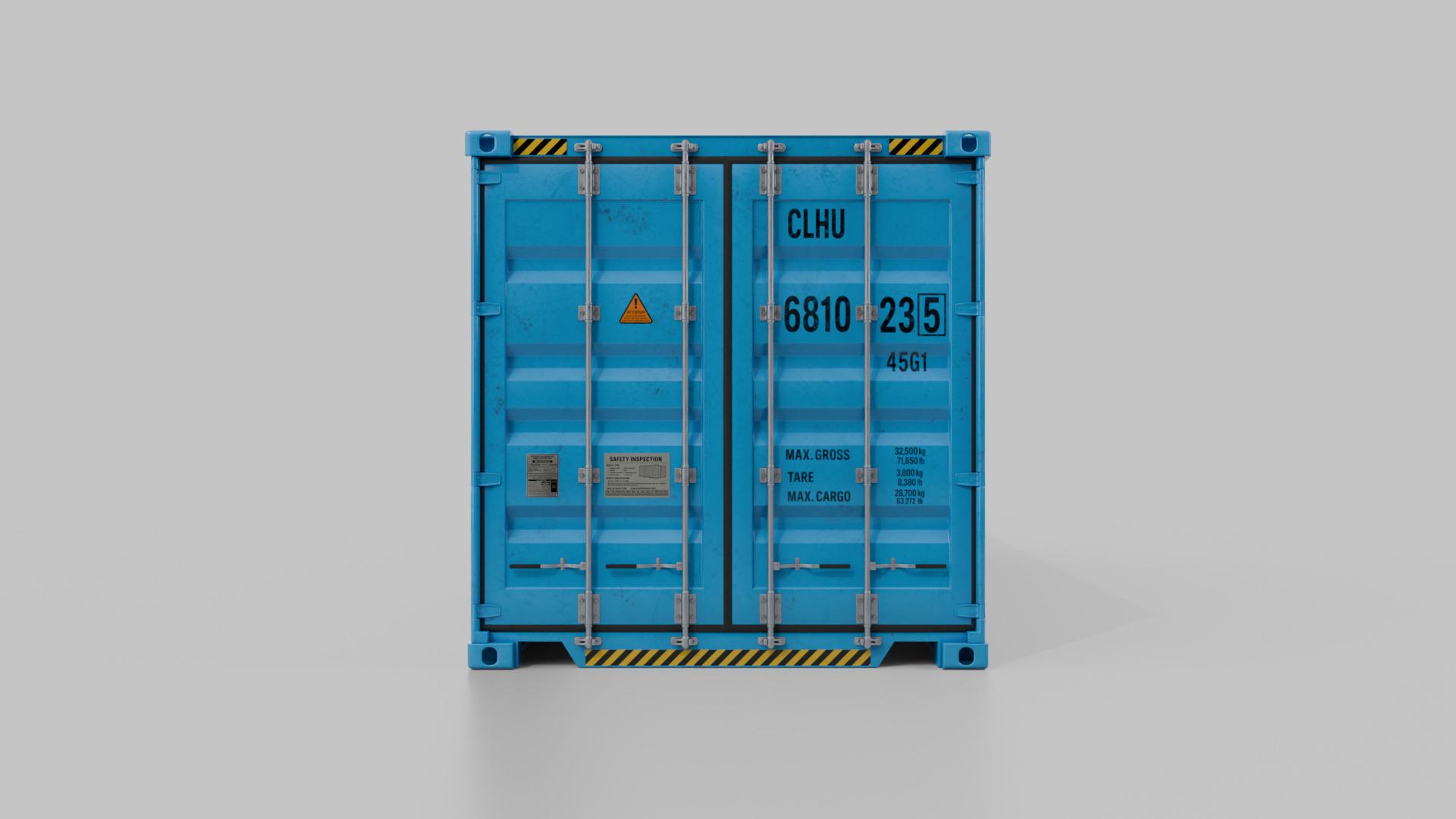 20ft Shipping Container - Customizable - Interior and Exterior Low-poly 3D model_5