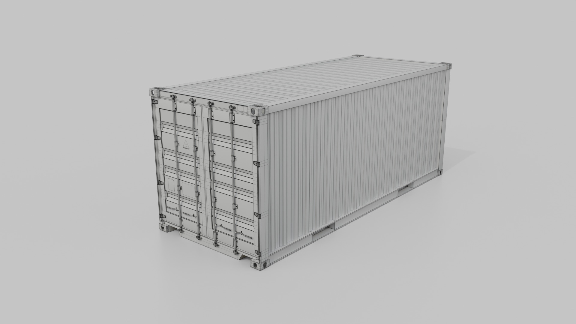20ft Shipping Container - Customizable - Interior and Exterior Low-poly 3D model_17