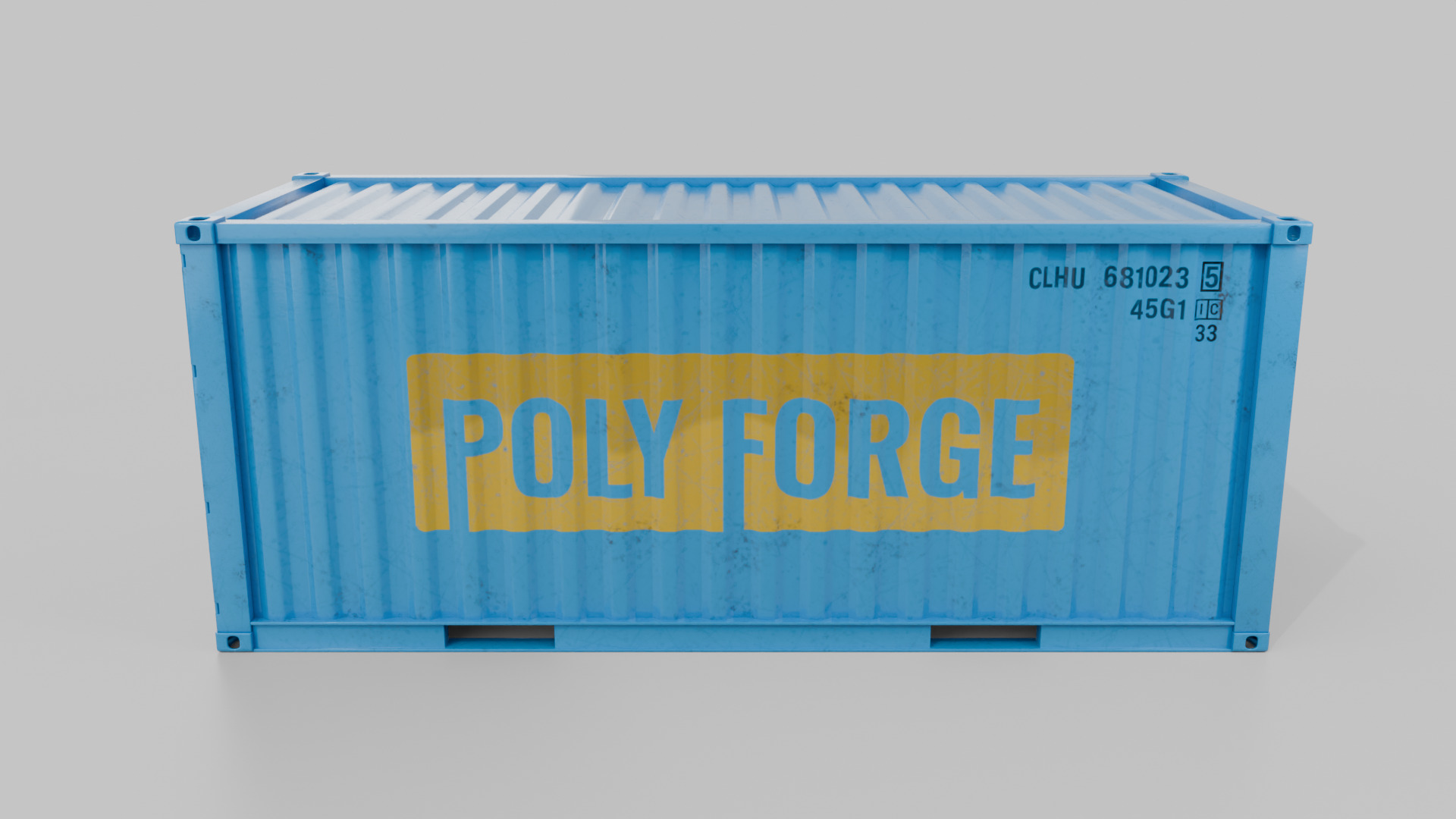 20ft Shipping Container - Customizable - Interior and Exterior Low-poly 3D model_4