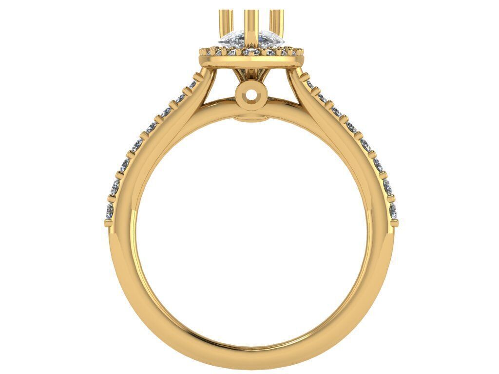 Pear shape halo ring with pave setting on the sides 3D print model_1
