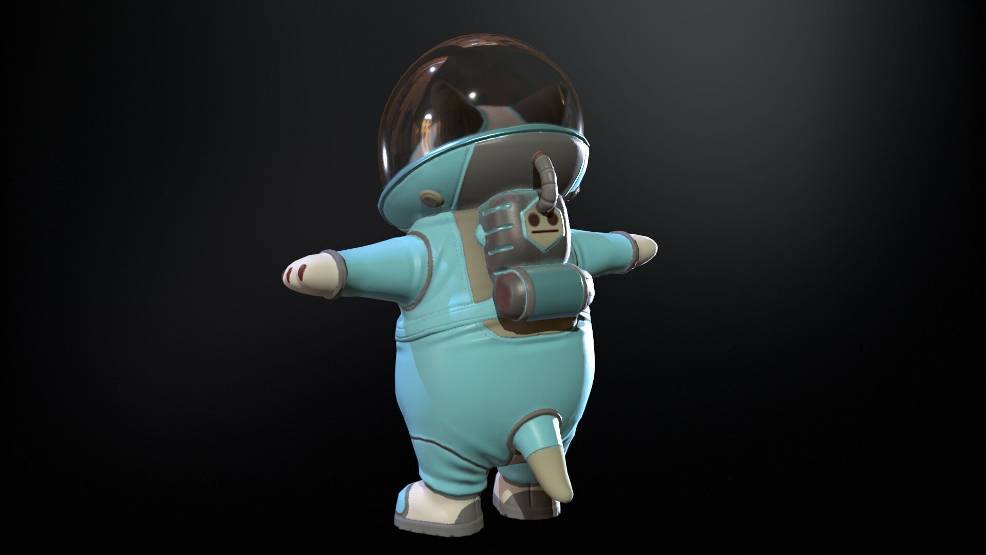 Astro Cat Low-poly 3D model_5