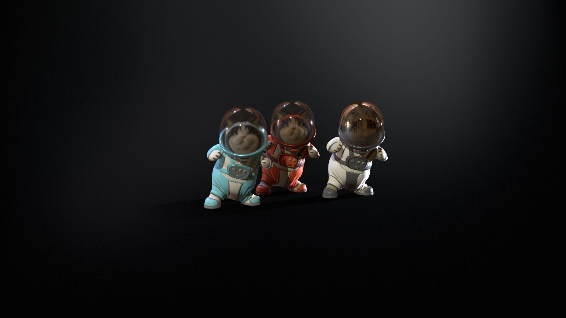 Astro Cat Low-poly 3D model_7