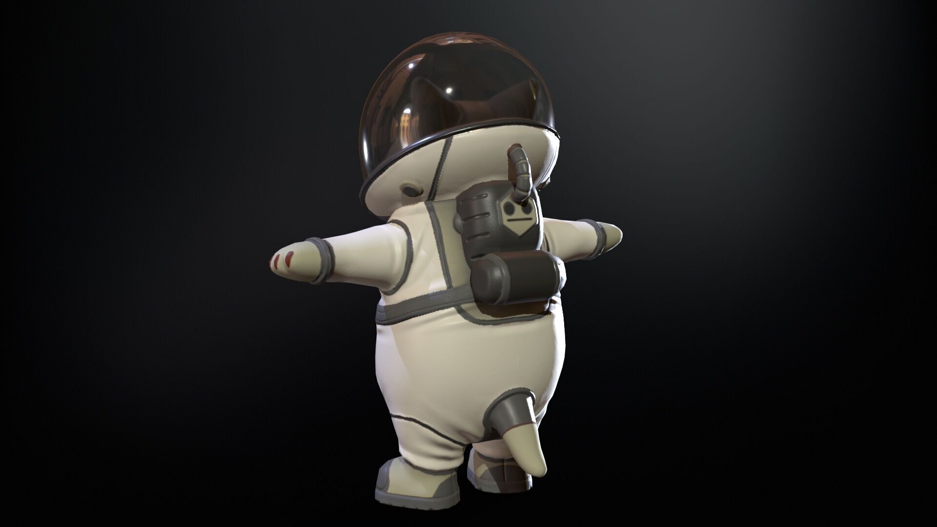 Astro Cat Low-poly 3D model_15