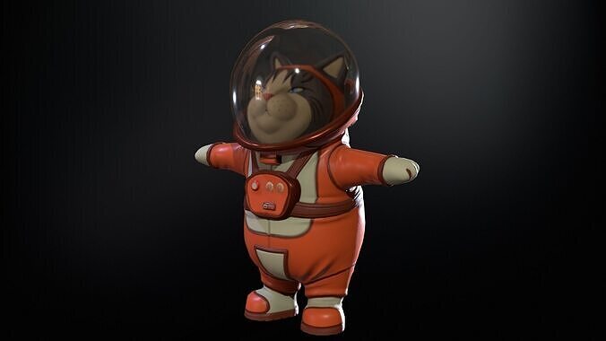 Astro Cat Low-poly 3D model
