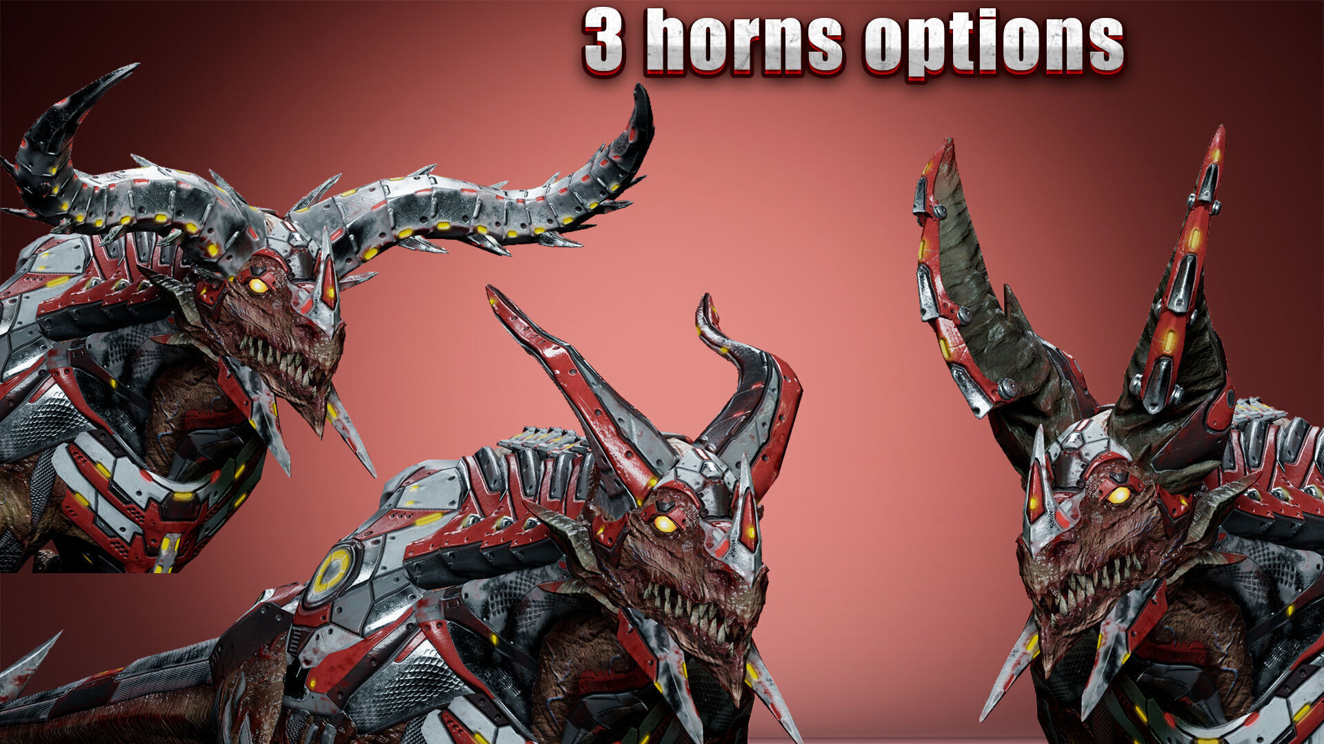 Cyborg Dragon Low-poly 3D model_3