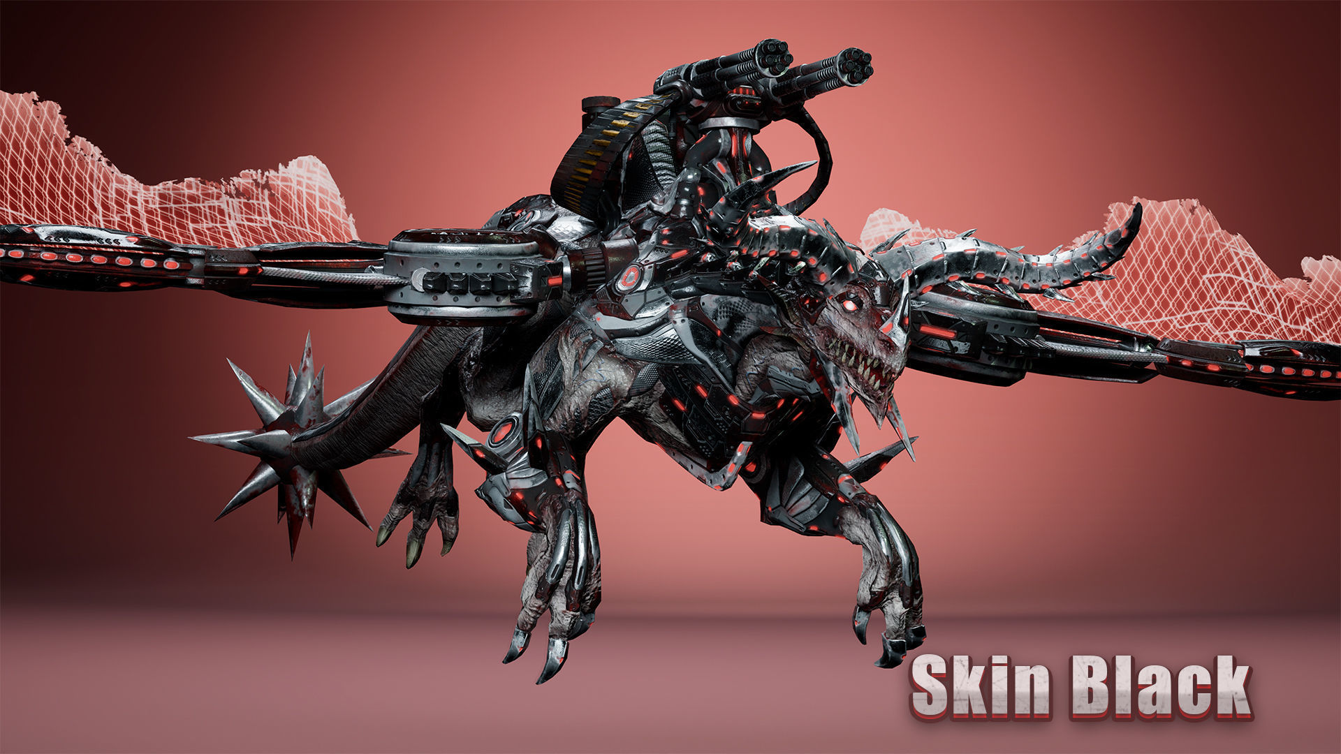 Cyborg Dragon Low-poly 3D model_8