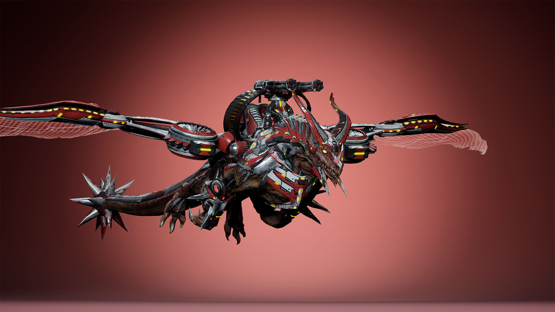 Cyborg Dragon Low-poly 3D model_16