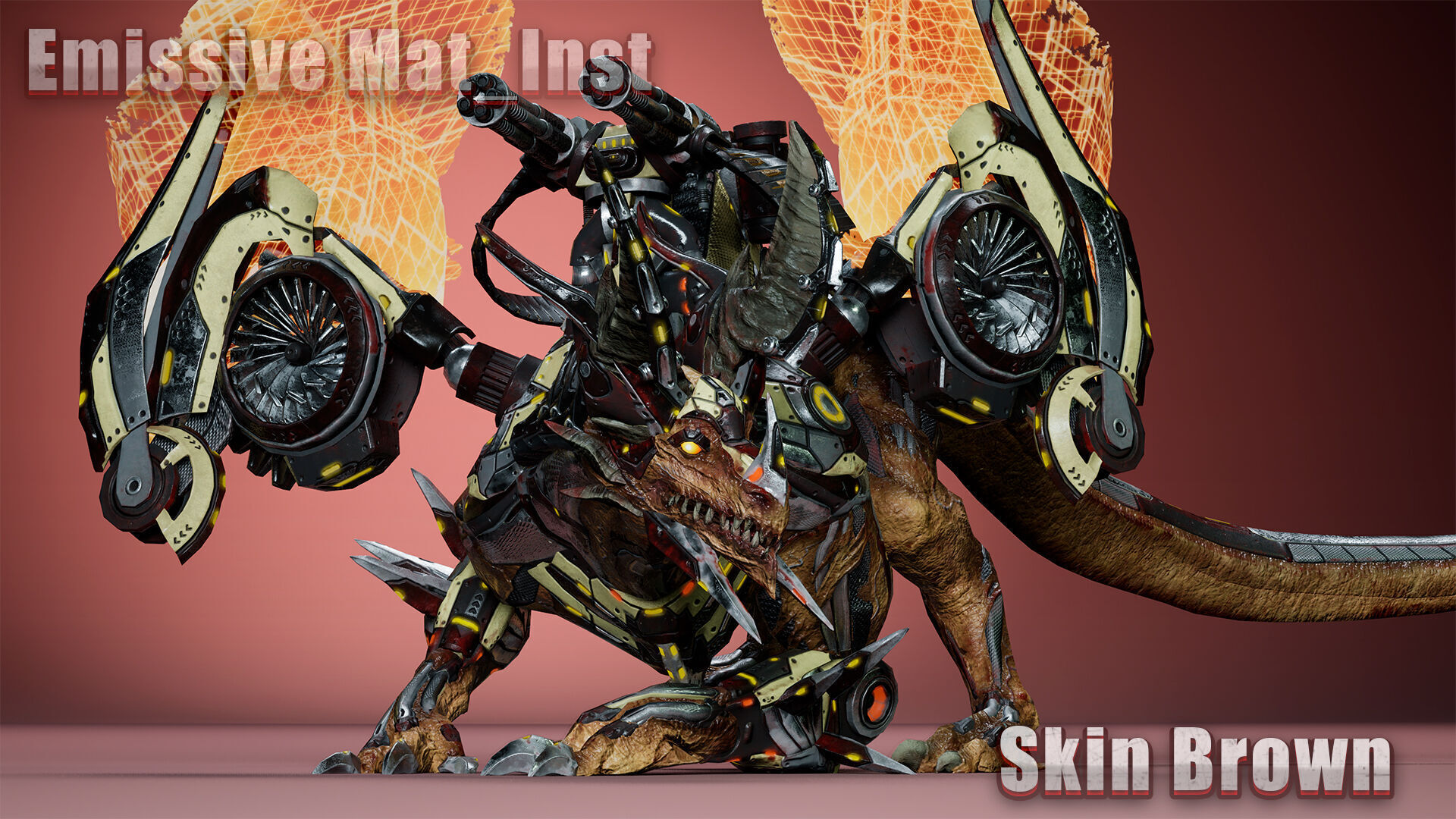 Cyborg Dragon Low-poly 3D model_4