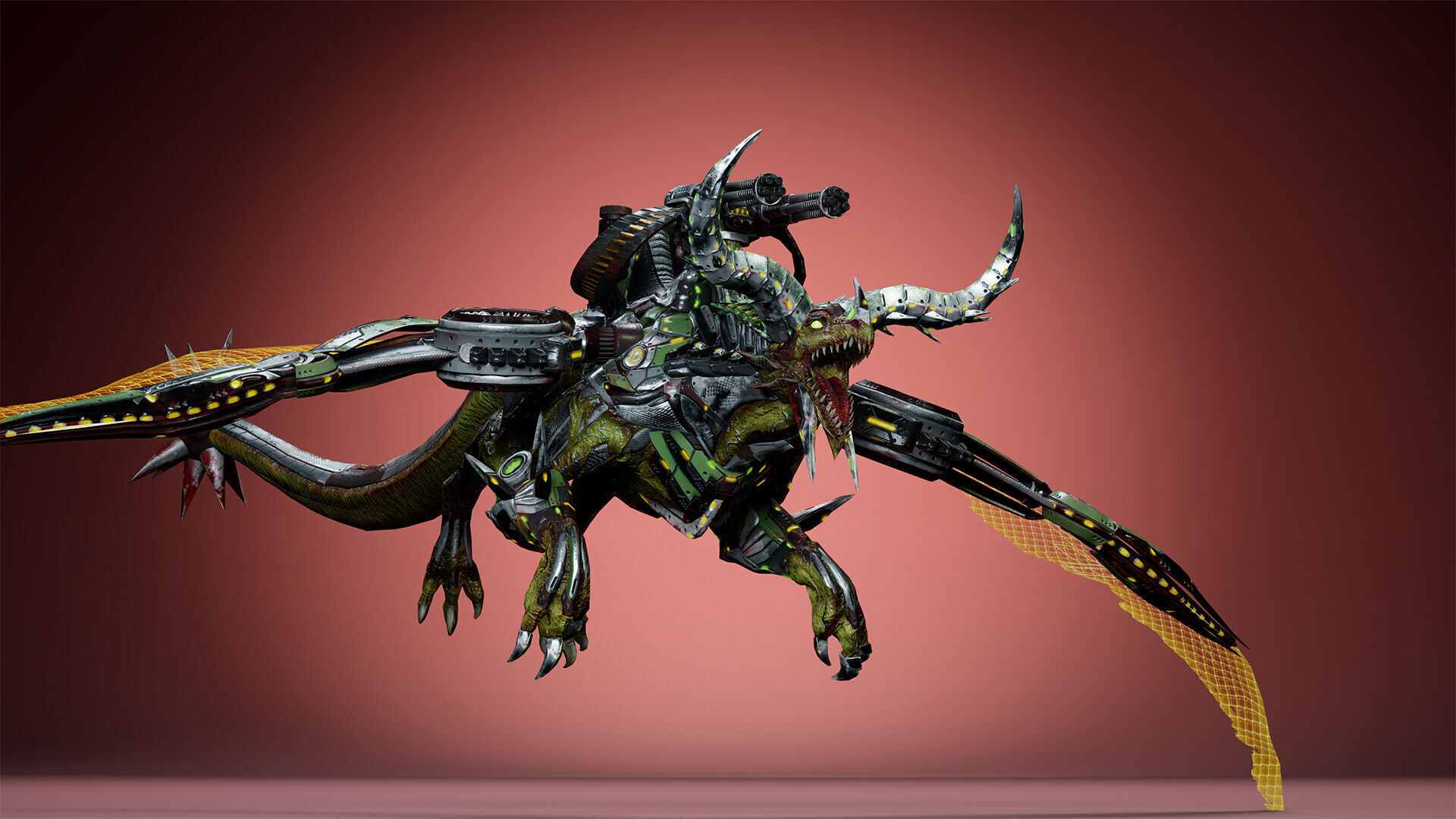 Cyborg Dragon Low-poly 3D model_22