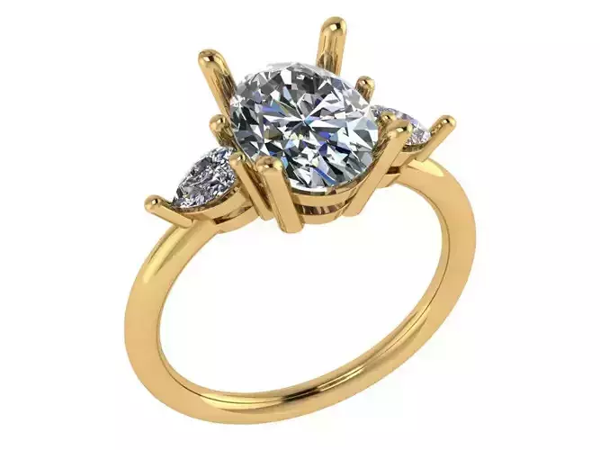 Oval shape rind with pear stones on each side