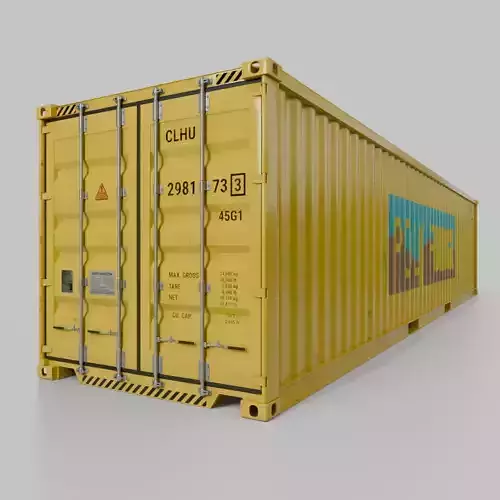 40ft Shipping Container - Customizable - Interior and Exterior Low-poly 3D model