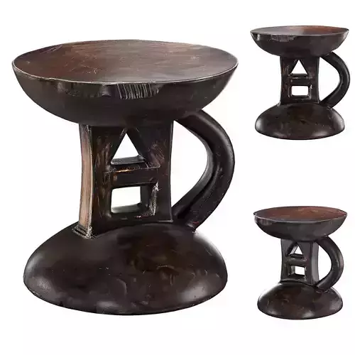 Carved-Wood African Stool 2