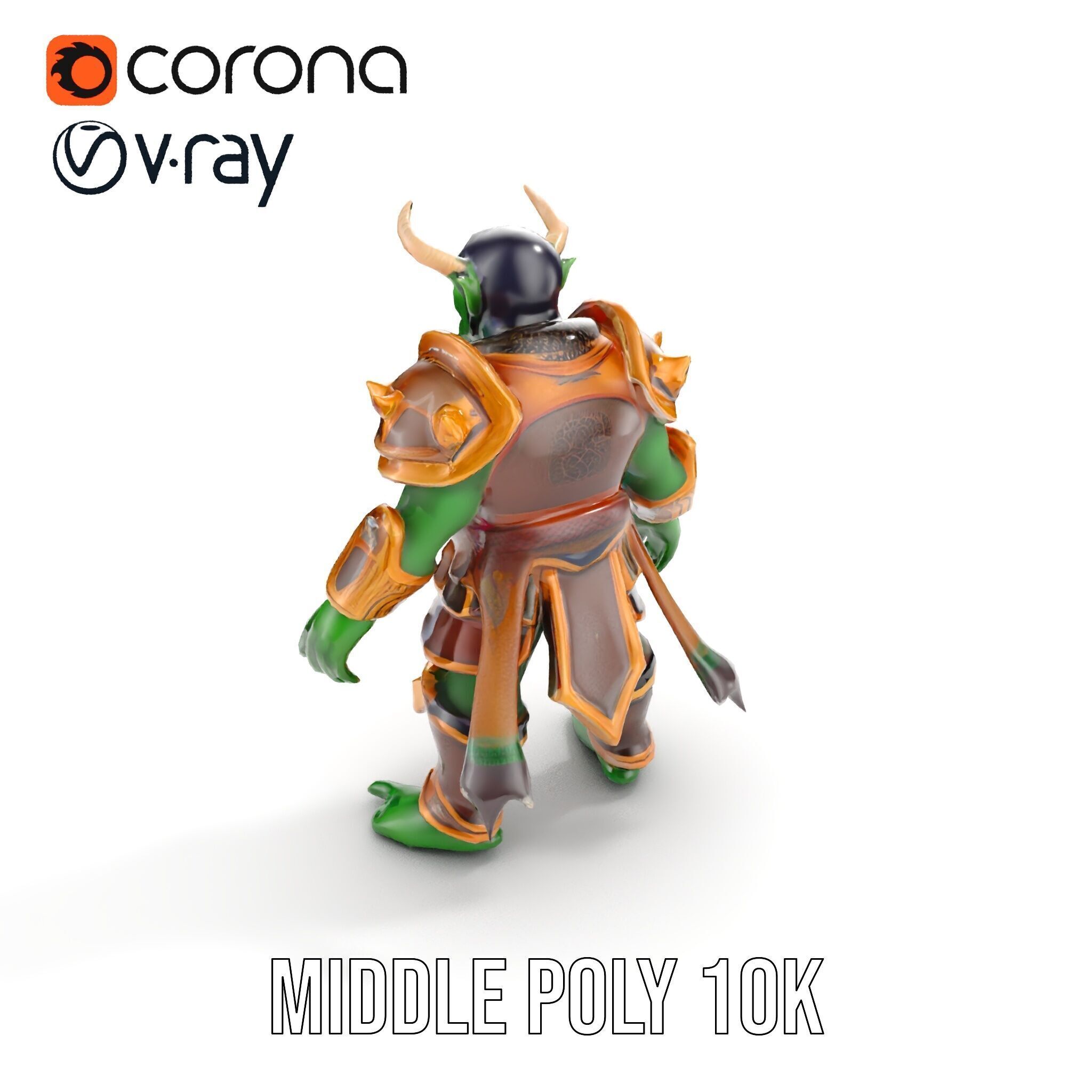 Orc Warlord Rigged and Animated D Character Model Low-poly 3D model_18