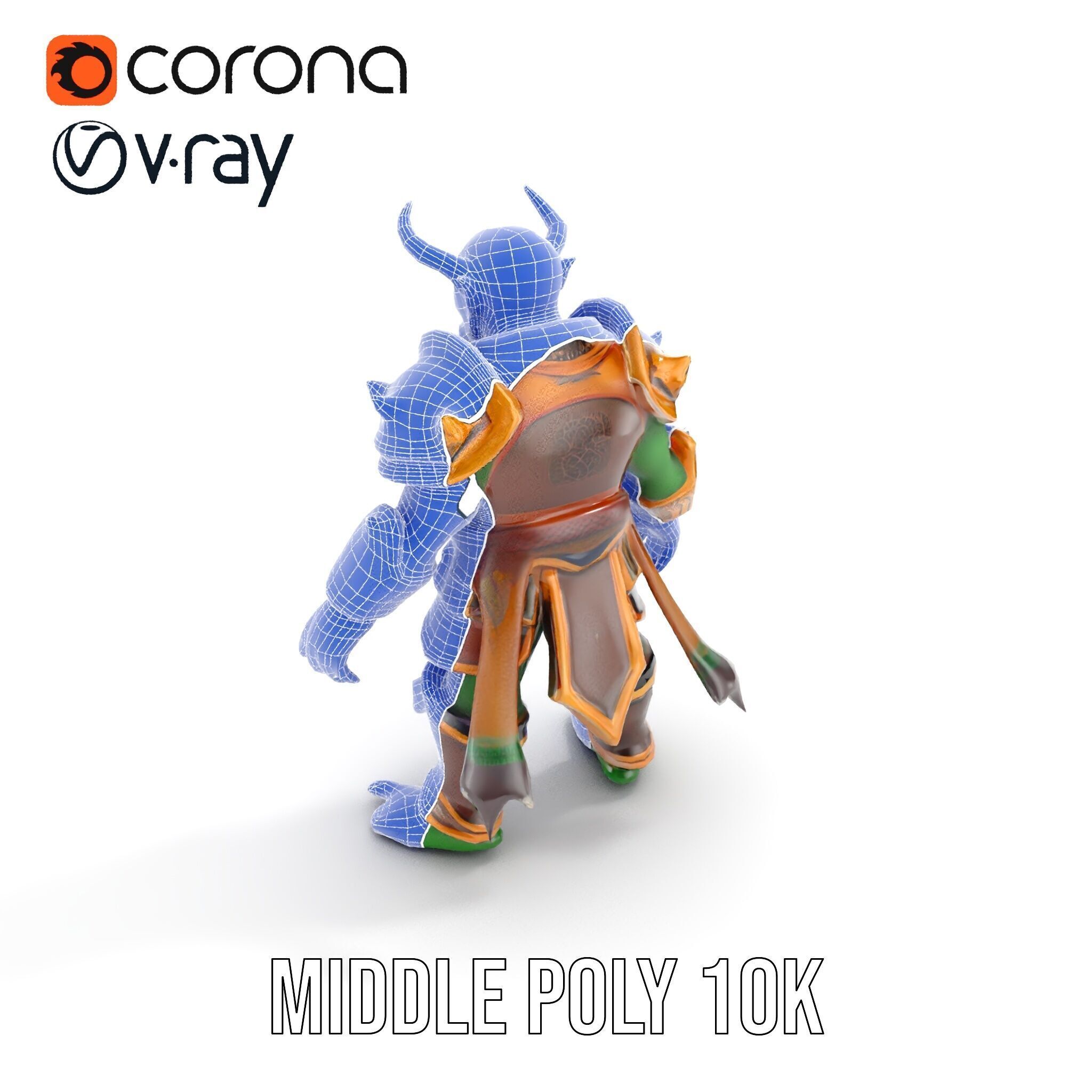 Orc Warlord Rigged and Animated D Character Model Low-poly 3D model_23