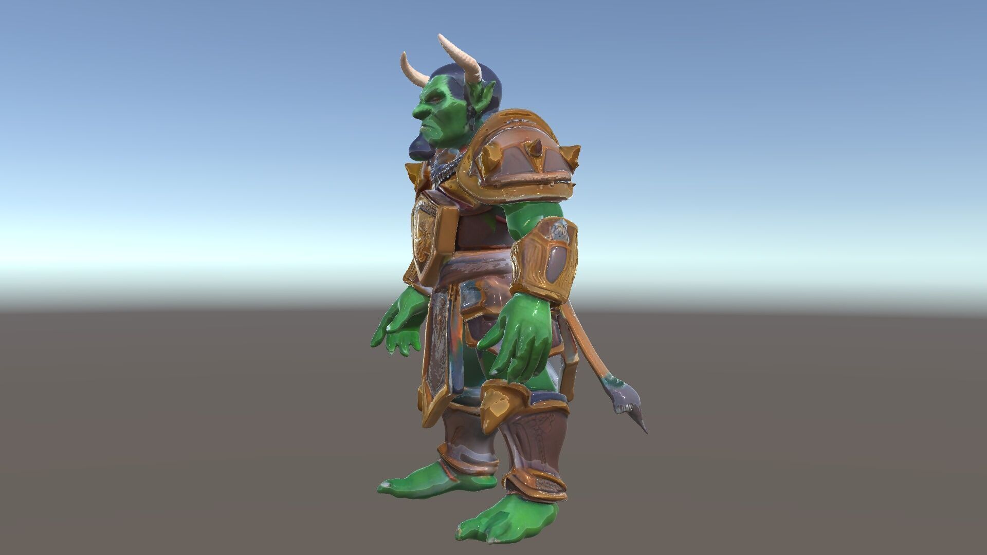 Orc Warlord Rigged and Animated D Character Model Low-poly 3D model_5