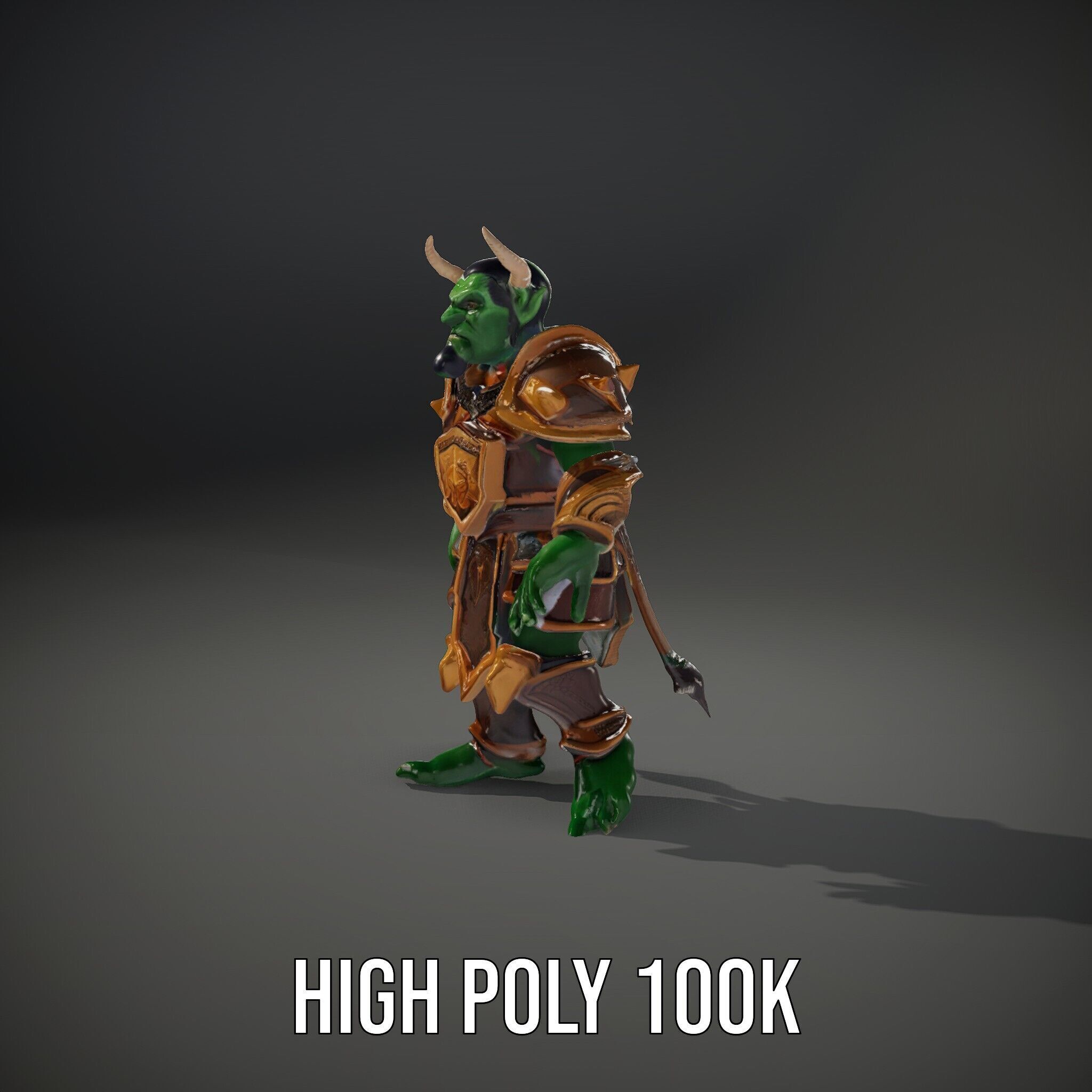 Orc Warlord Rigged and Animated D Character Model Low-poly 3D model_14