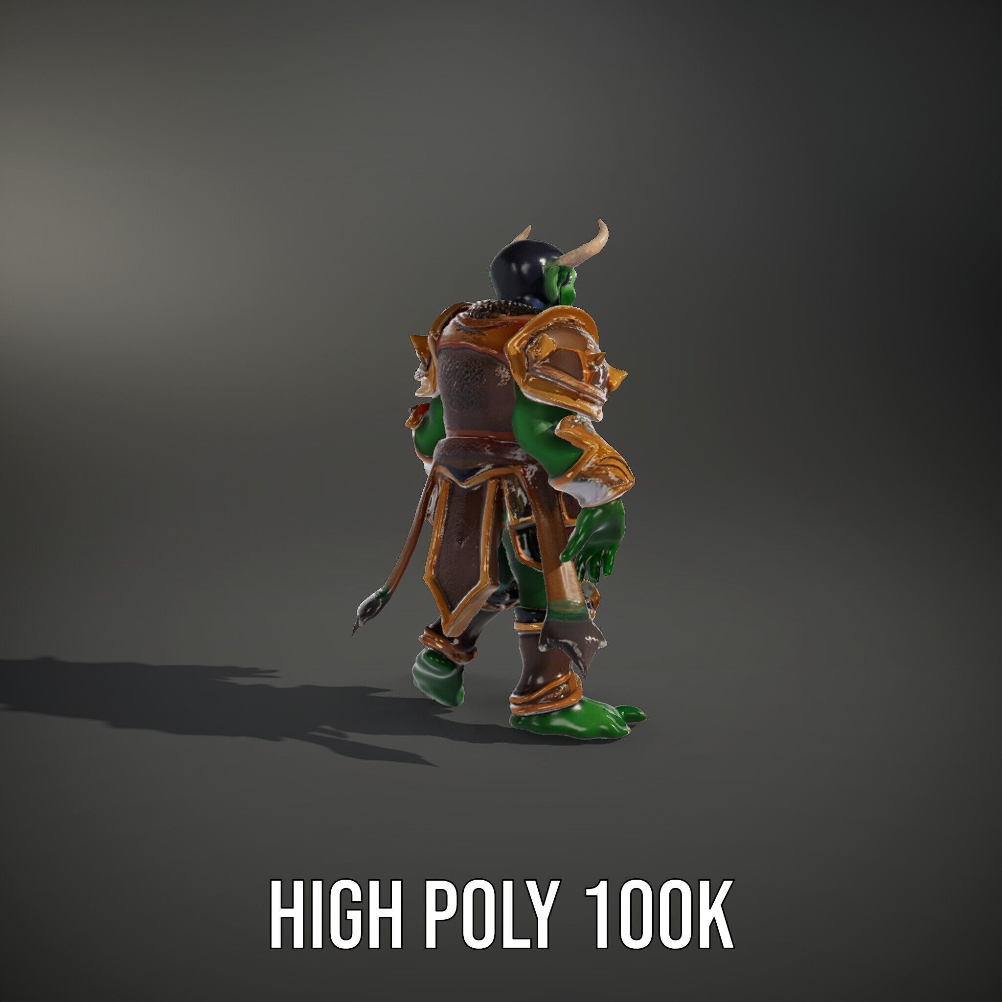 Orc Warlord Rigged and Animated D Character Model Low-poly 3D model_8