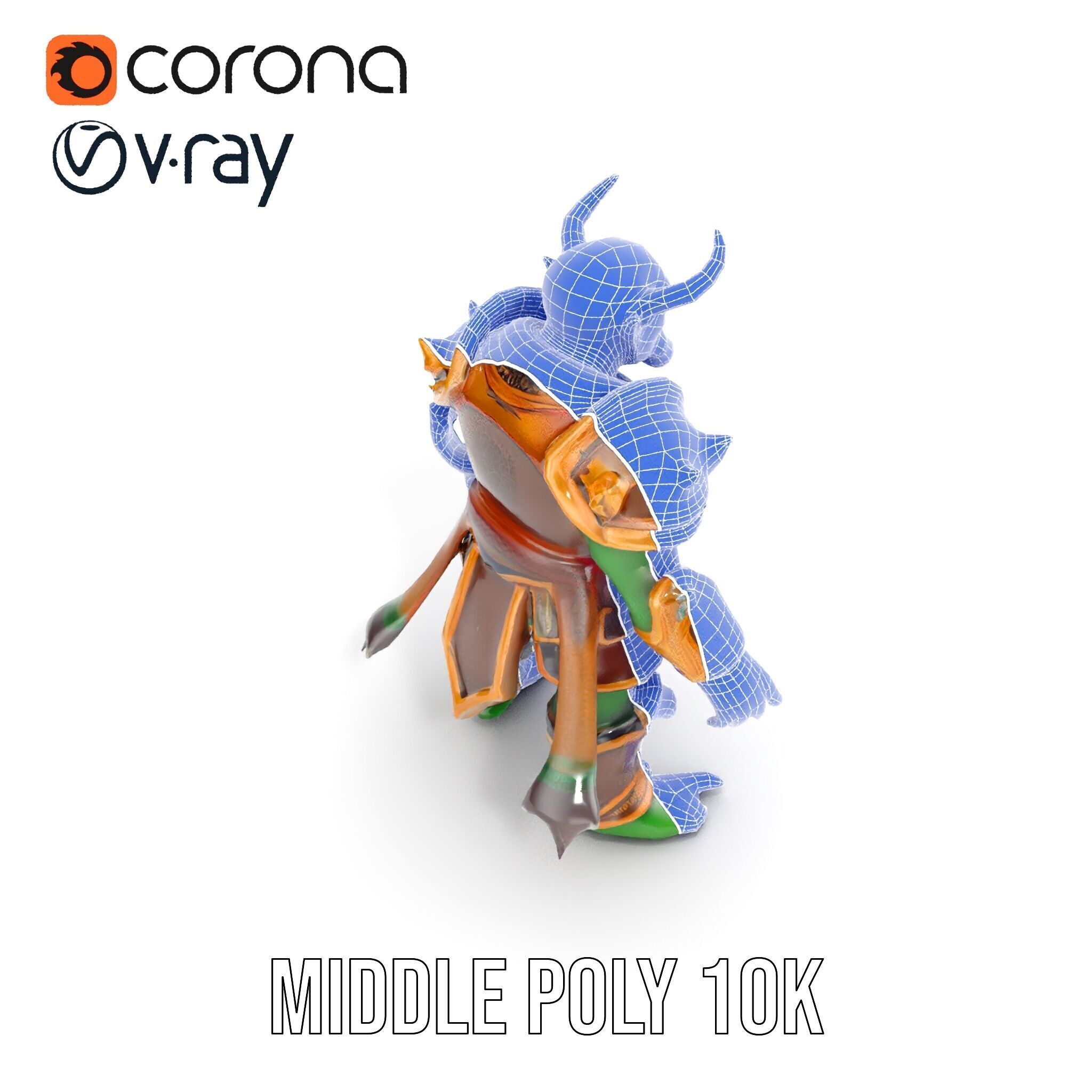 Orc Warlord Rigged and Animated D Character Model Low-poly 3D model_34