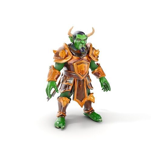 Orc Warlord Rigged and Animated D Character Model Low-poly 3D model