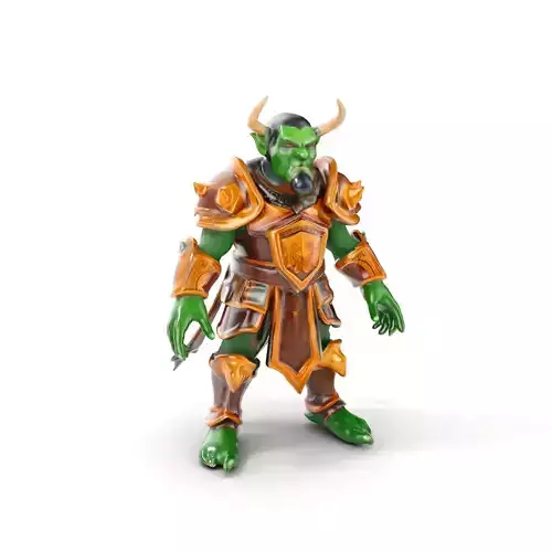 Orc Warlord Rigged and Animated D Character Model Low-poly 3D model