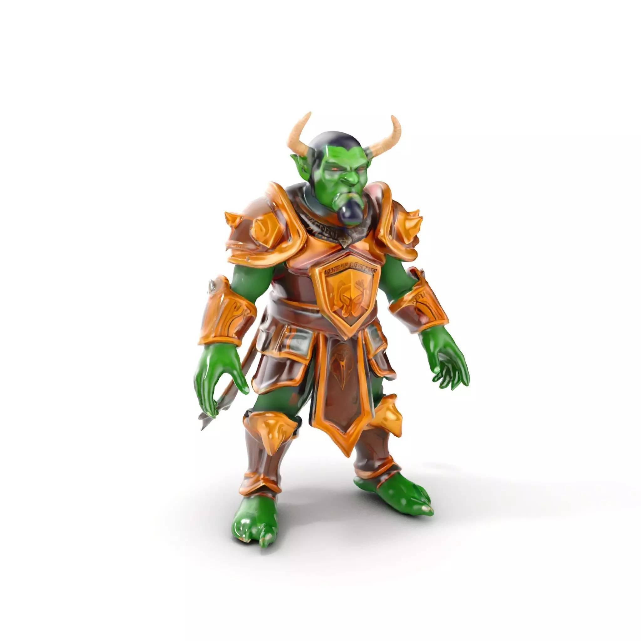 Orc Warlord Rigged and Animated D Character Model Low-poly 3D model_0