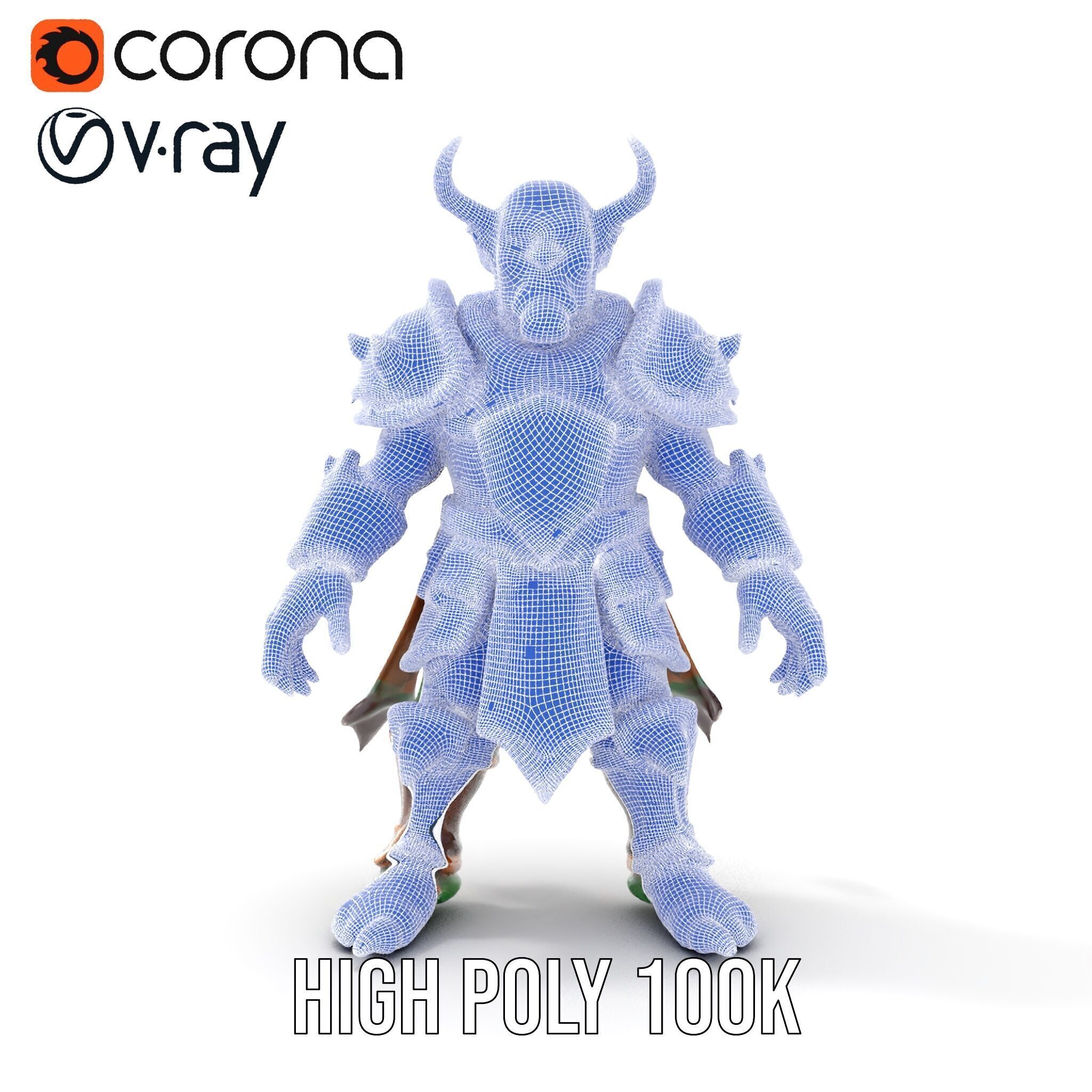 Orc Warlord Rigged and Animated D Character Model Low-poly 3D model_30