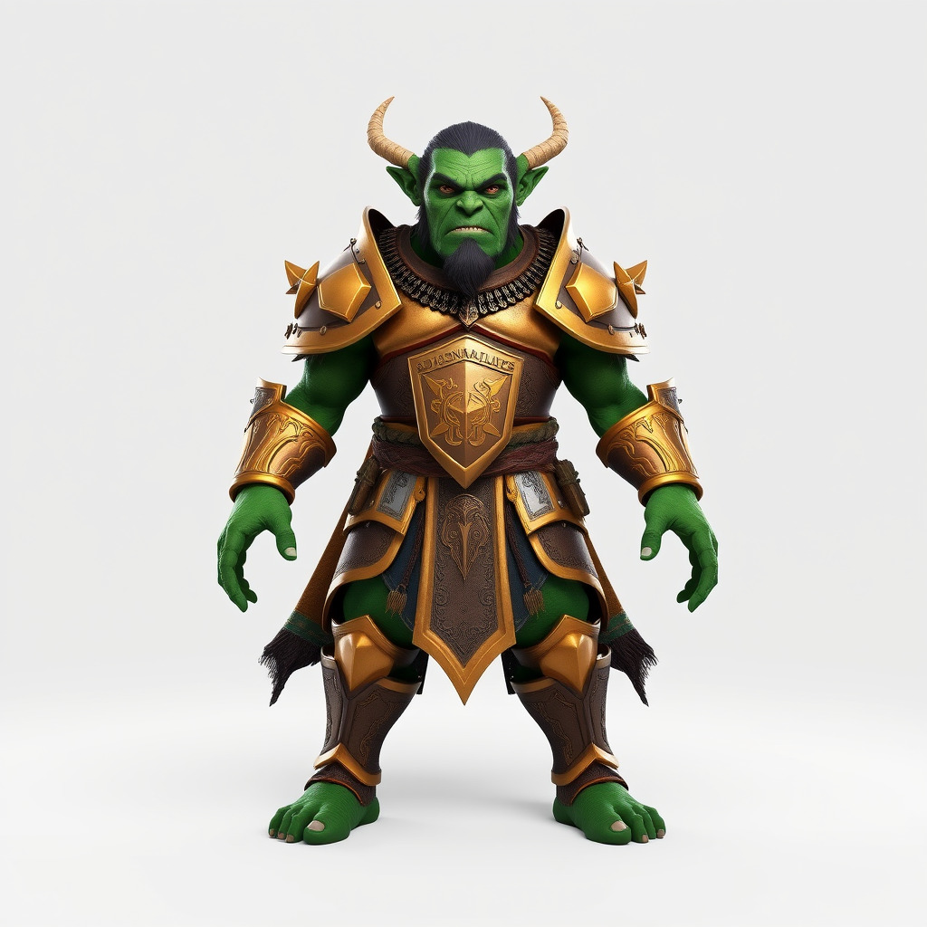 Orc Warlord Rigged and Animated D Character Model Low-poly 3D model_2