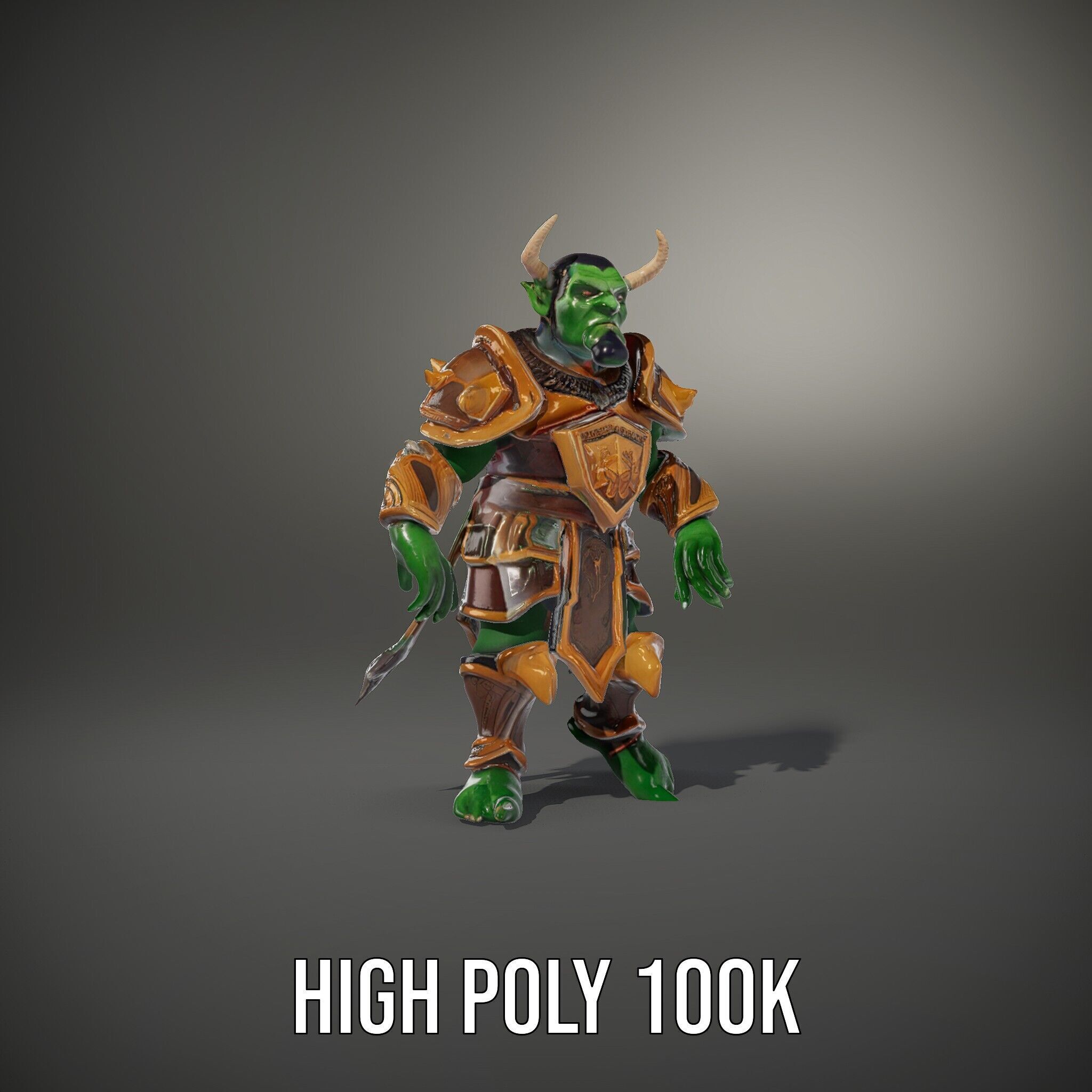 Orc Warlord Rigged and Animated D Character Model Low-poly 3D model_11