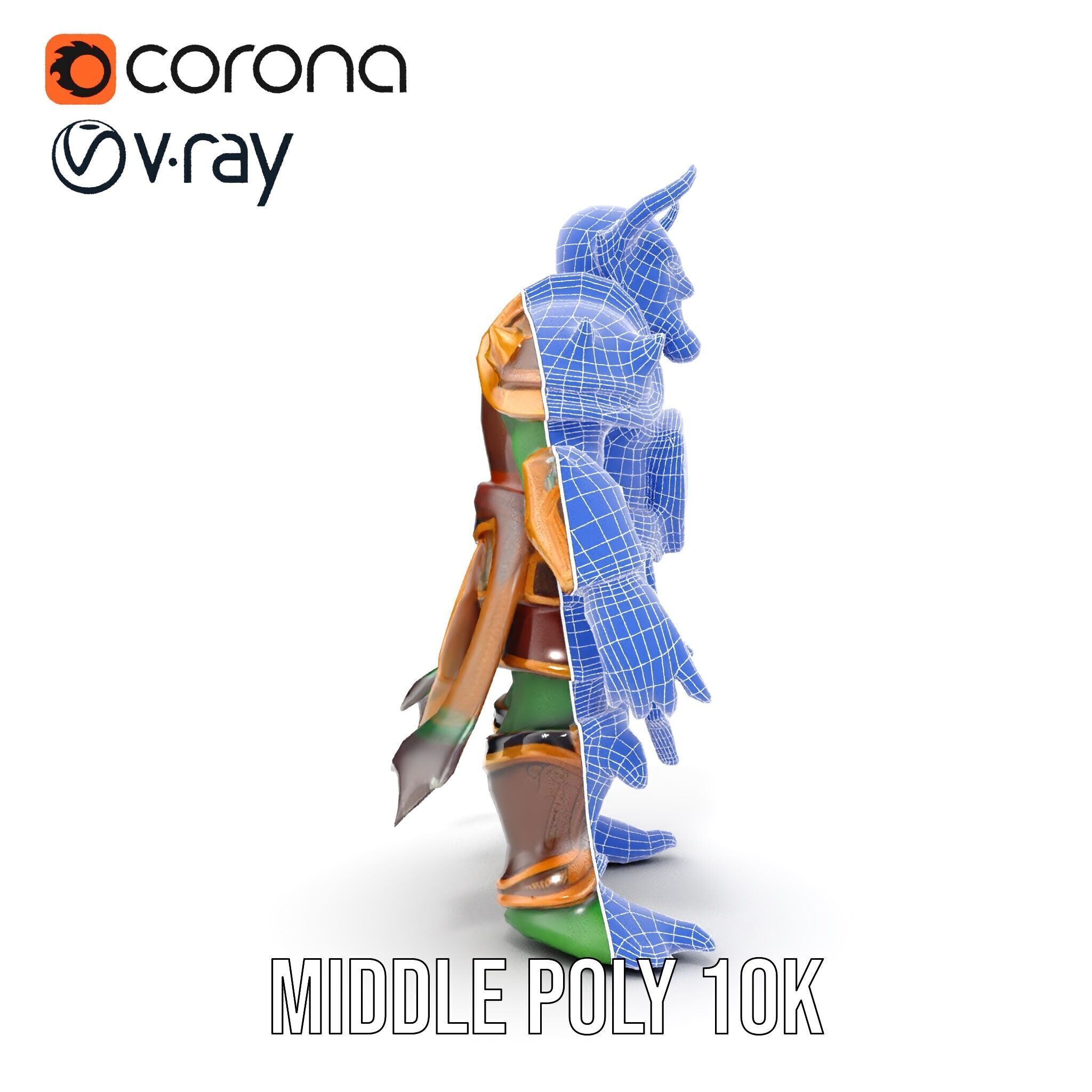 Orc Warlord Rigged and Animated D Character Model Low-poly 3D model_37