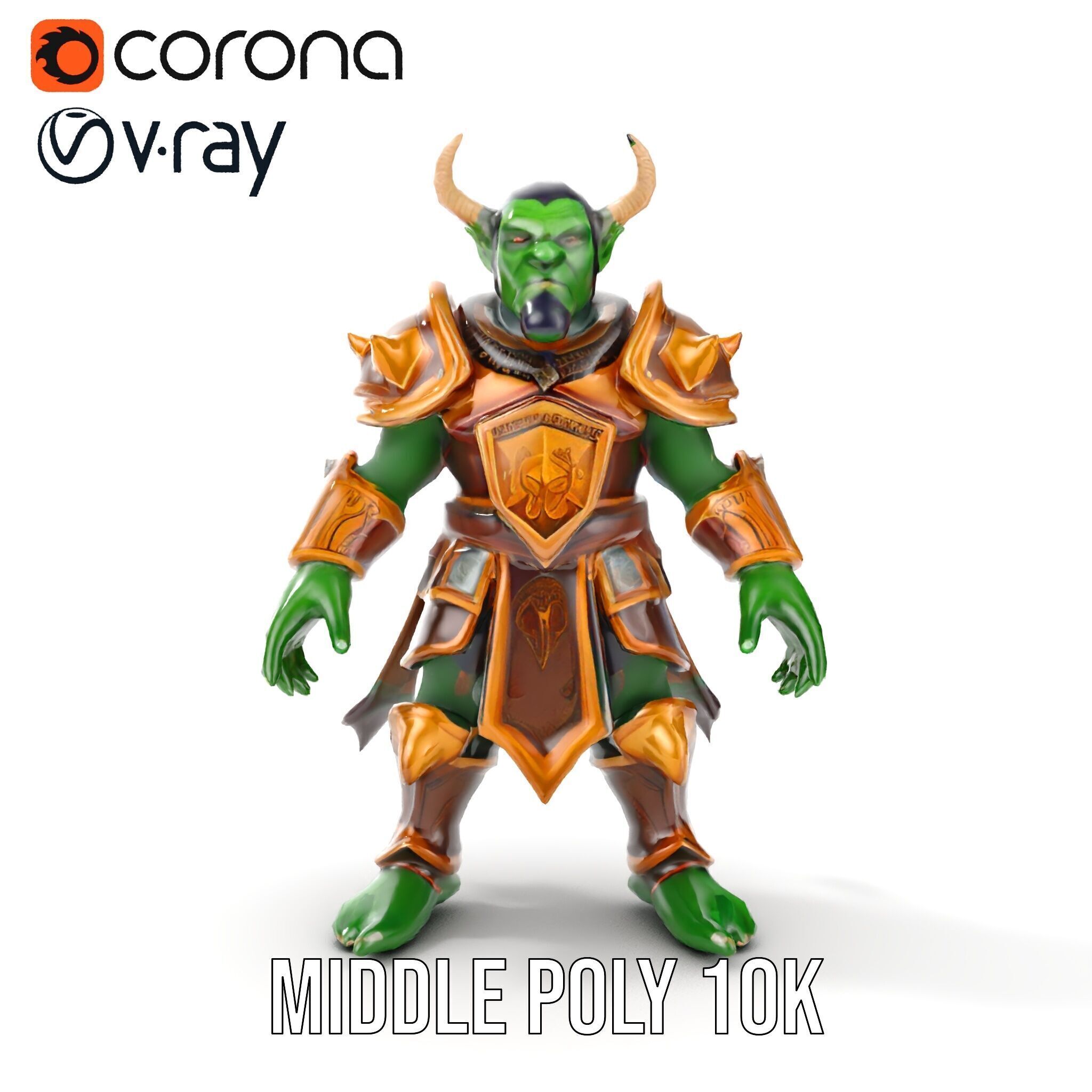 Orc Warlord Rigged and Animated D Character Model Low-poly 3D model_15