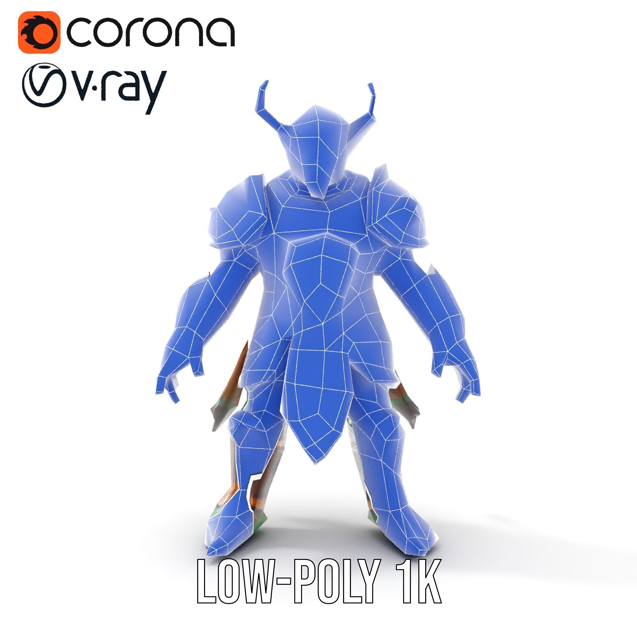 Orc Warlord Rigged and Animated D Character Model Low-poly 3D model_10