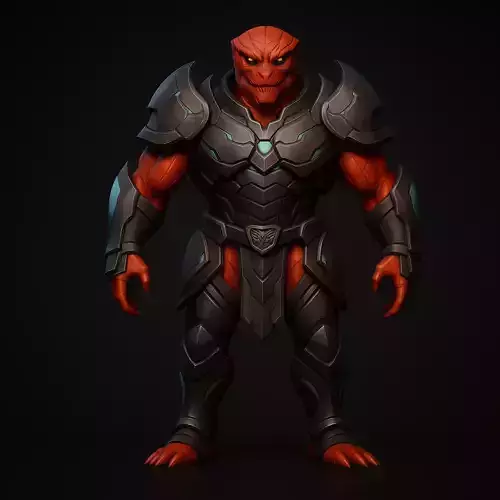 Armored Alien Warrior  Sci-Fi 3D Character