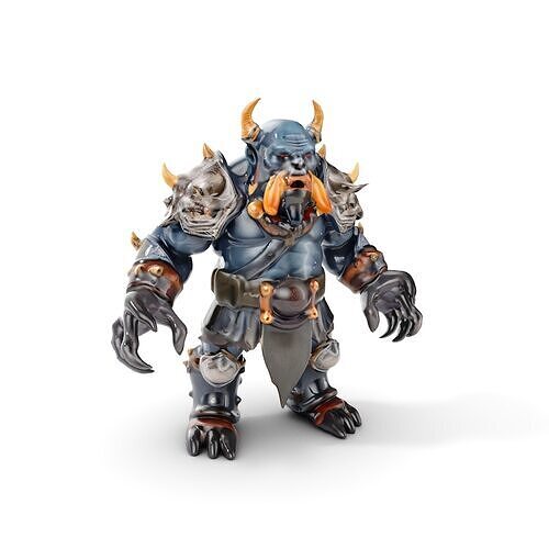 Orc Warlord Rigged and Animated with Skull Armor Low-poly 3D model