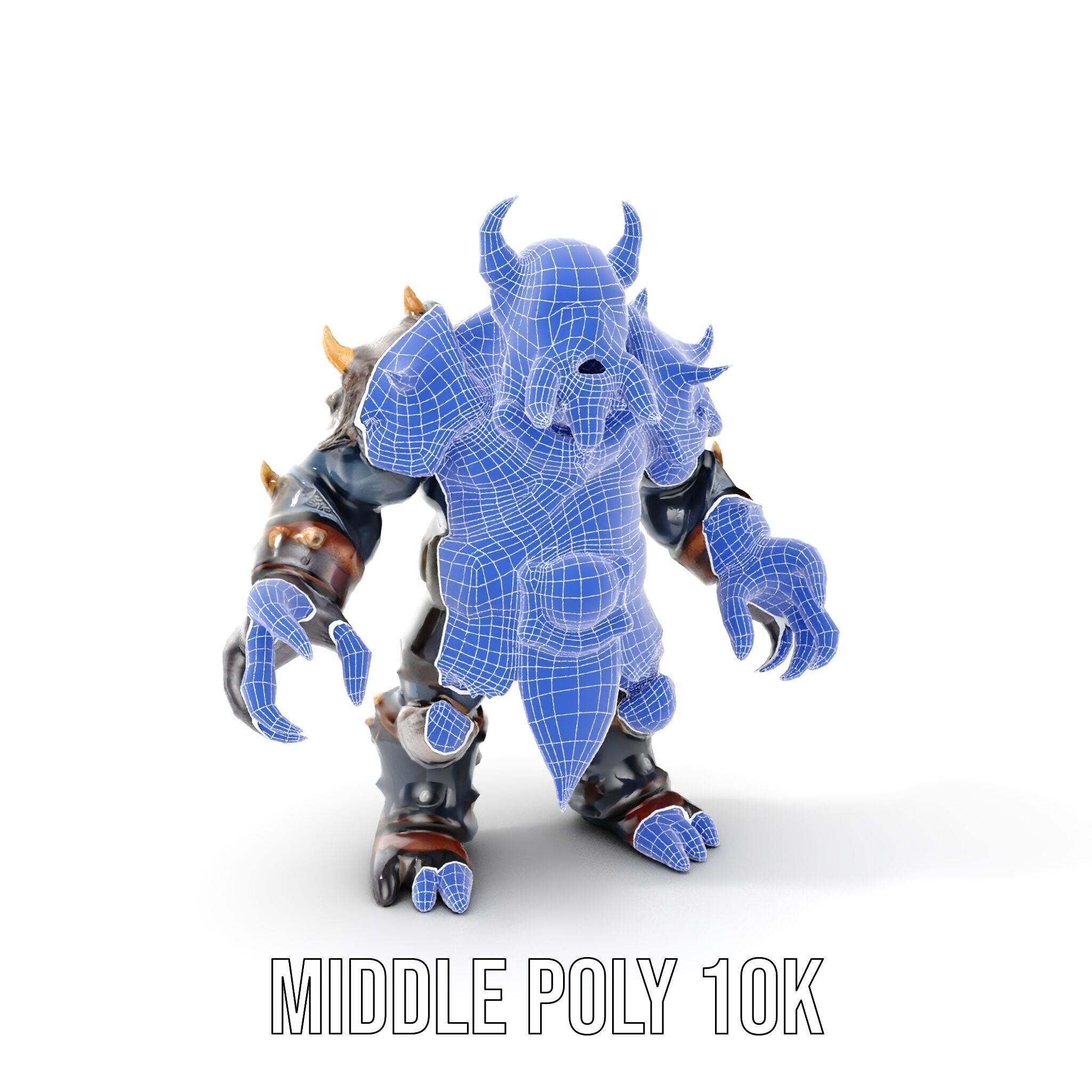 Orc Warlord Rigged and Animated with Skull Armor Low-poly 3D model_17