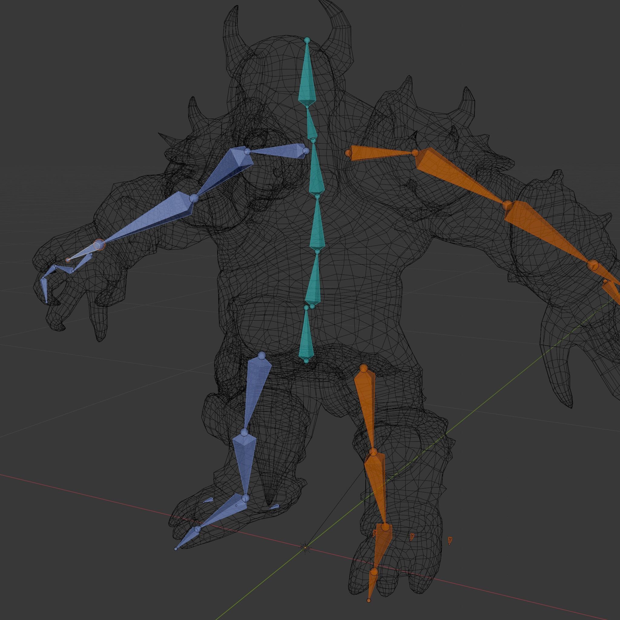 Orc Warlord Rigged and Animated with Skull Armor Low-poly 3D model_9