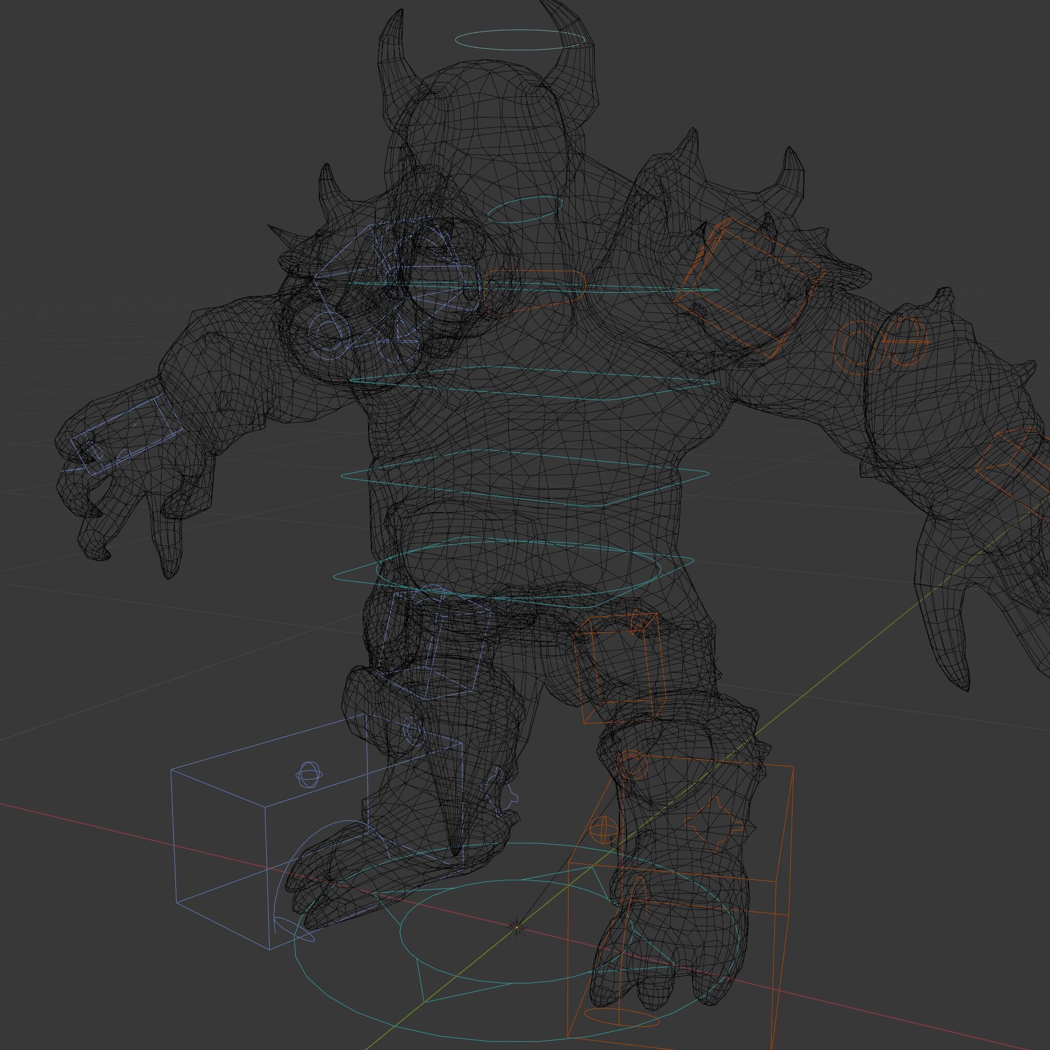 Orc Warlord Rigged and Animated with Skull Armor Low-poly 3D model_6