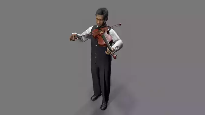 violiniset Low-poly 3D model