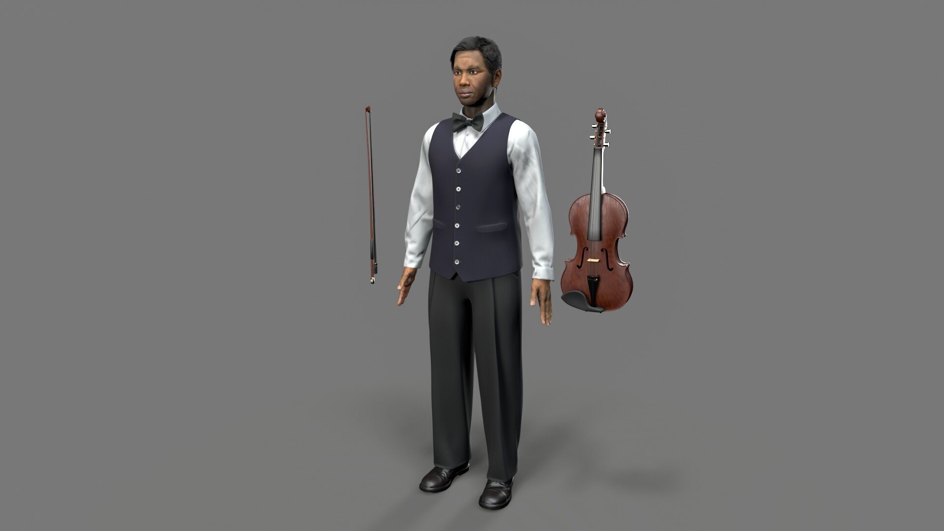 violiniset Low-poly 3D model_9