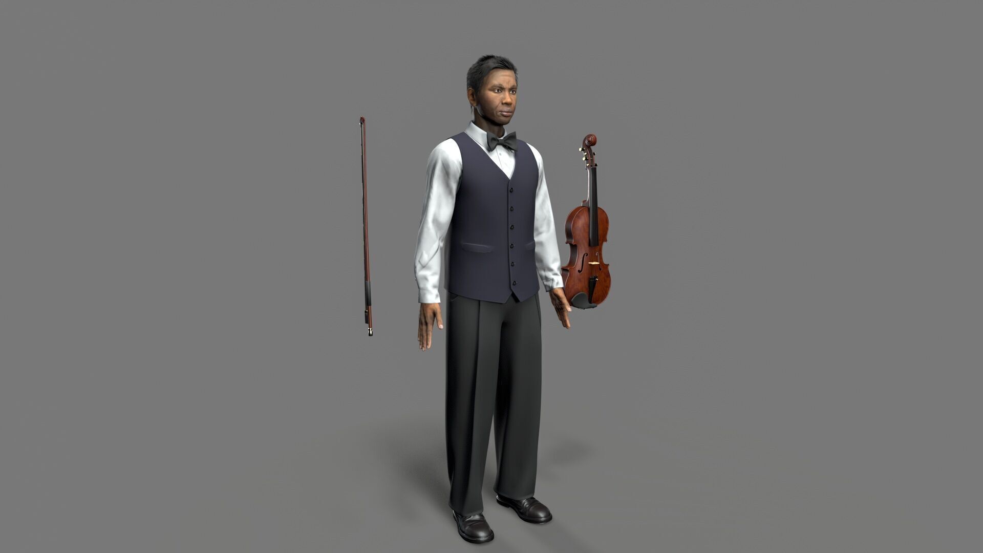 violiniset Low-poly 3D model_10