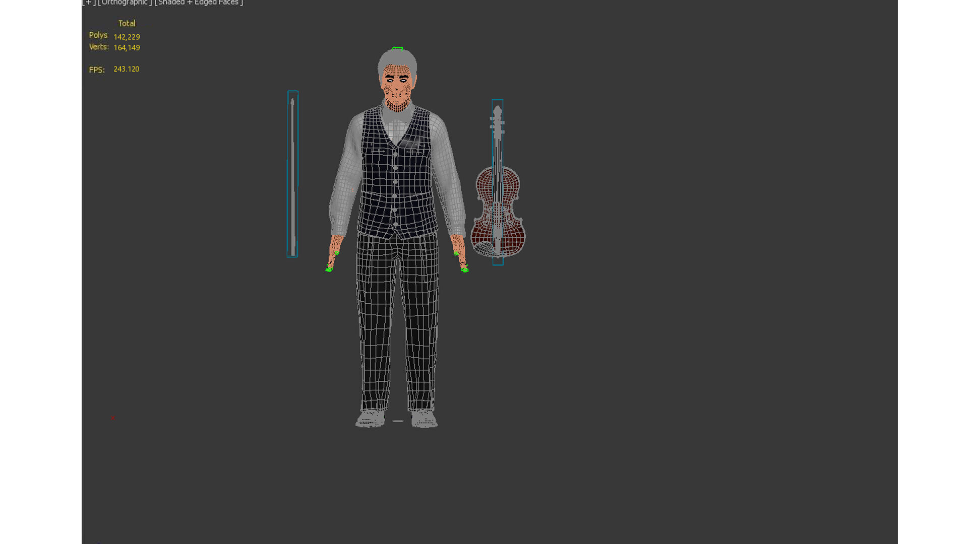 violiniset Low-poly 3D model_15