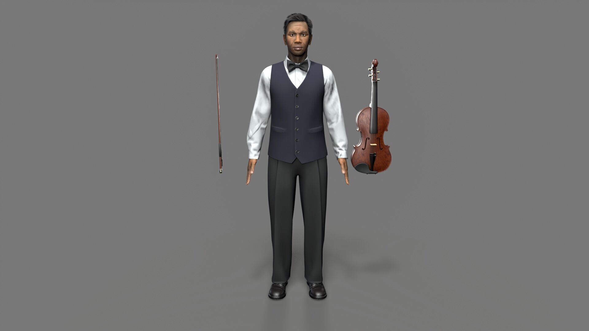 violiniset Low-poly 3D model_8
