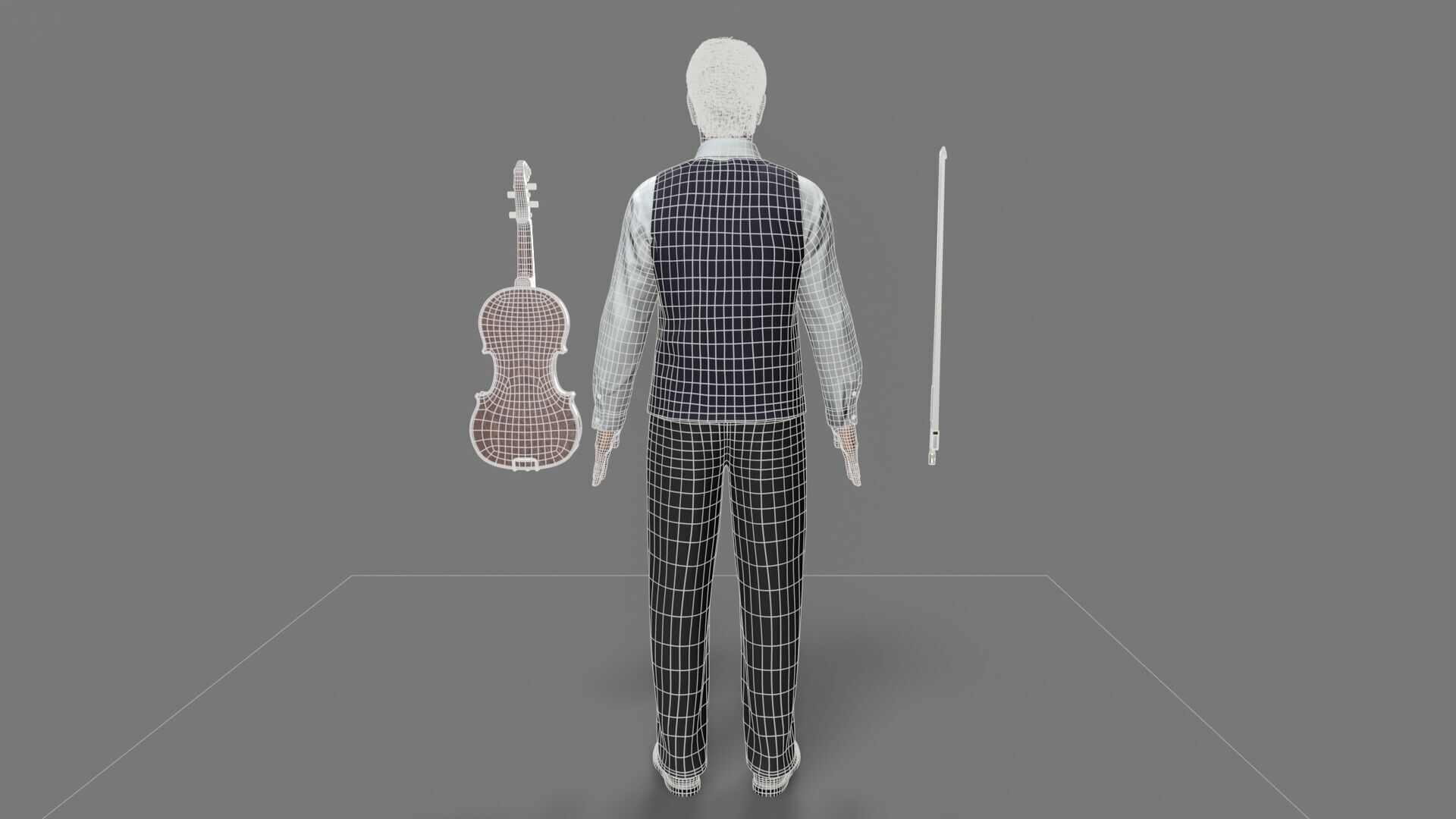 violiniset Low-poly 3D model_12