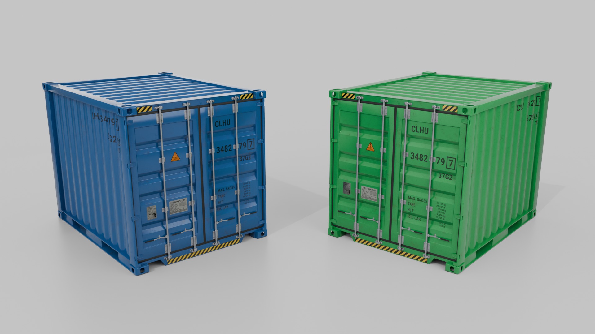 Shipping Containers Set - Customizable - Interior and Exterior 3D Model Collection_17