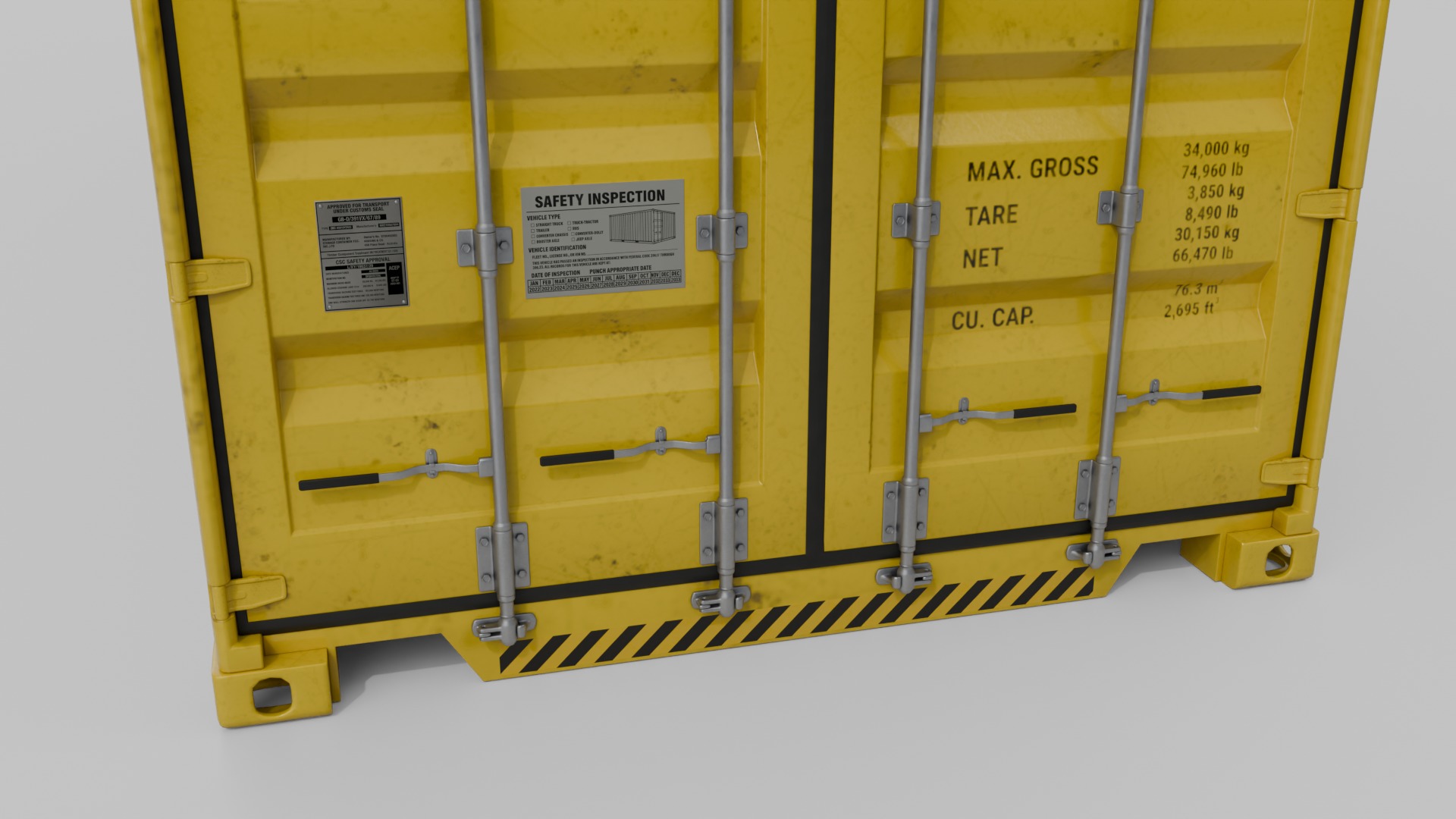 Shipping Containers Set - Customizable - Interior and Exterior 3D Model Collection_48