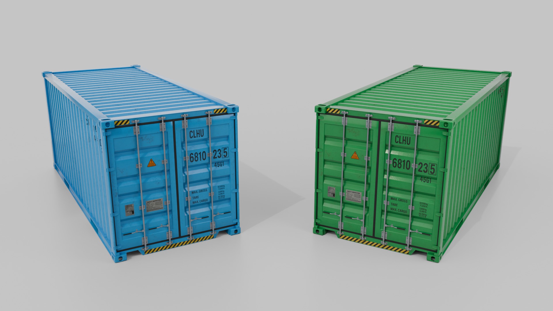Shipping Containers Set - Customizable - Interior and Exterior 3D Model Collection_34