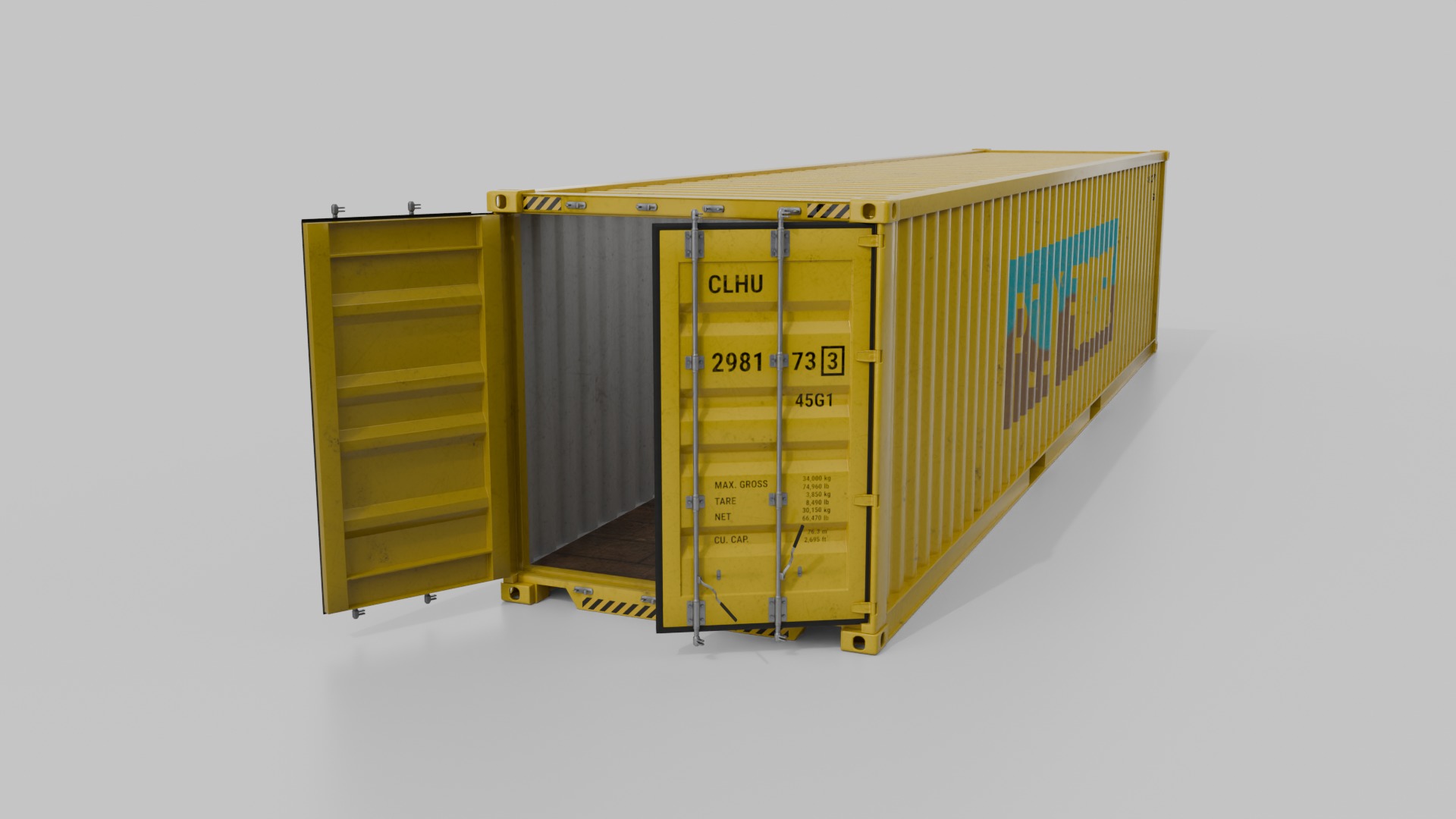 Shipping Containers Set - Customizable - Interior and Exterior 3D Model Collection_46