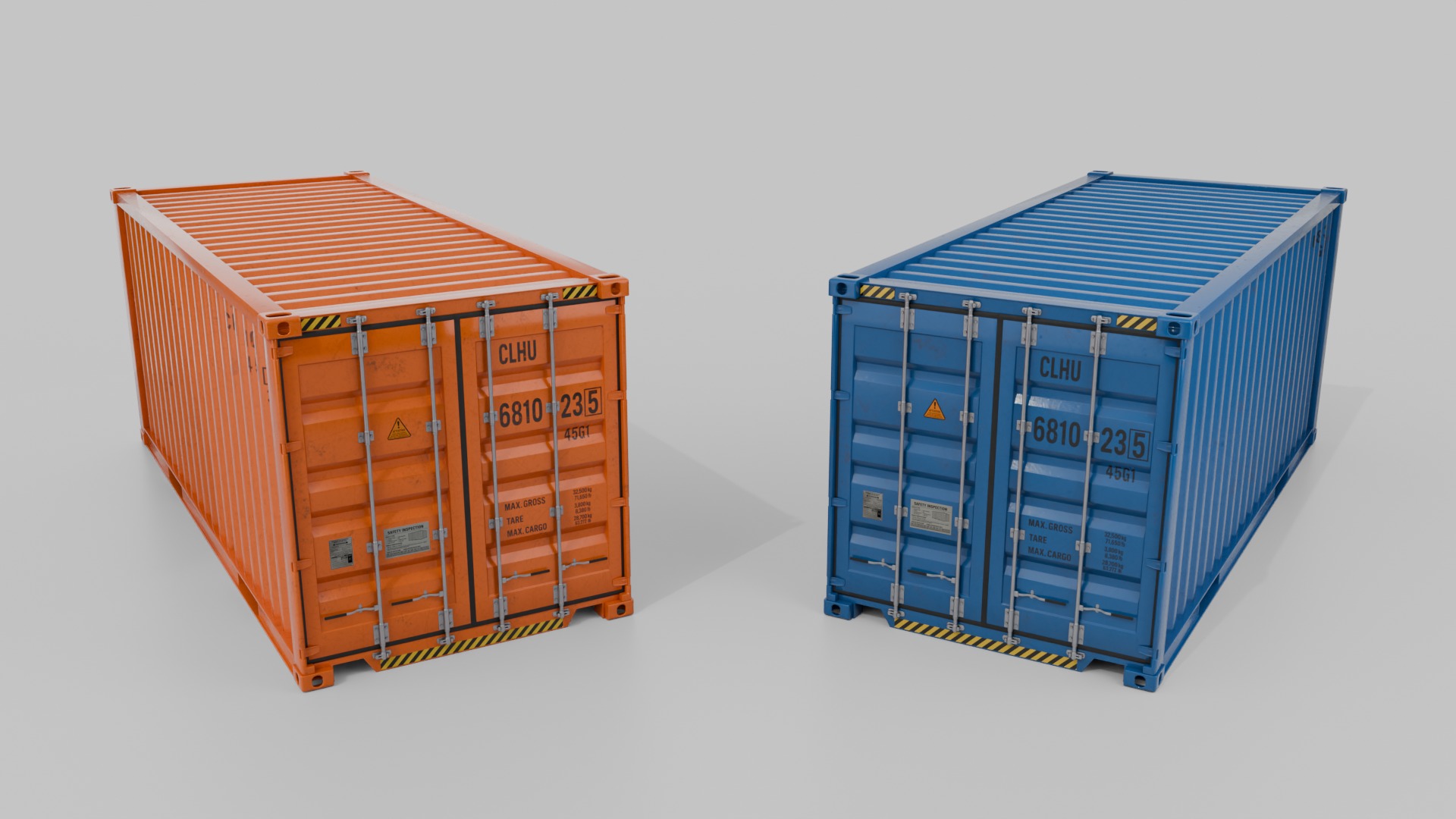 Shipping Containers Set - Customizable - Interior and Exterior 3D Model Collection_35