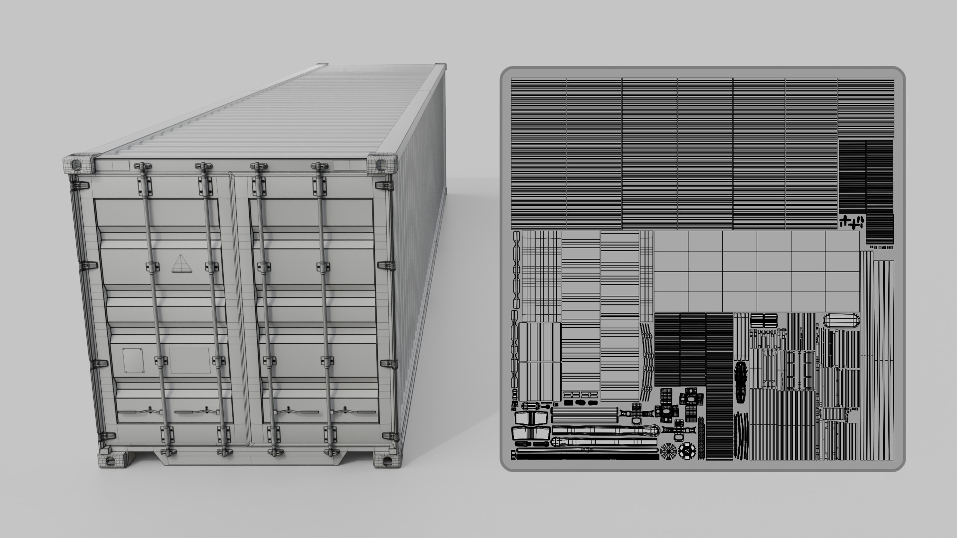 Shipping Containers Set - Customizable - Interior and Exterior 3D Model Collection_56