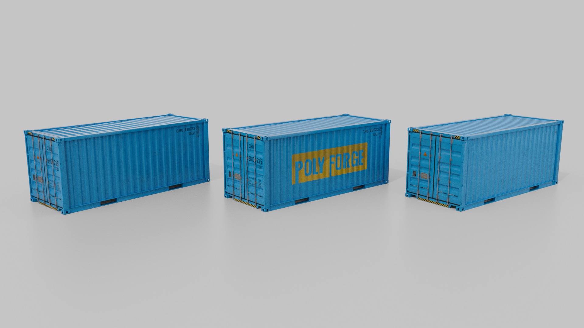 Shipping Containers Set - Customizable - Interior and Exterior 3D Model Collection_33