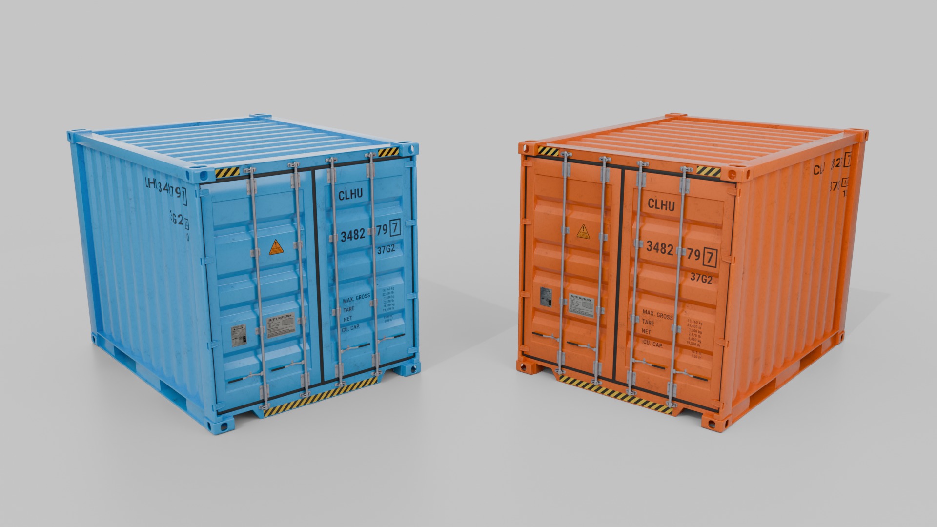 Shipping Containers Set - Customizable - Interior and Exterior 3D Model Collection_18